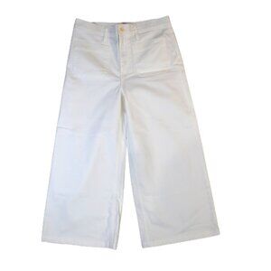 J. Crew Point Sur Wide Leg Crop Jeans White Size 29 High Rise Nautical Chic